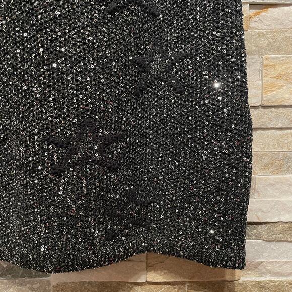Chanel 40 Sequin Knit Mini Sweater Dress | Black Star Runway Sample, Rare - Picture 13 of 14